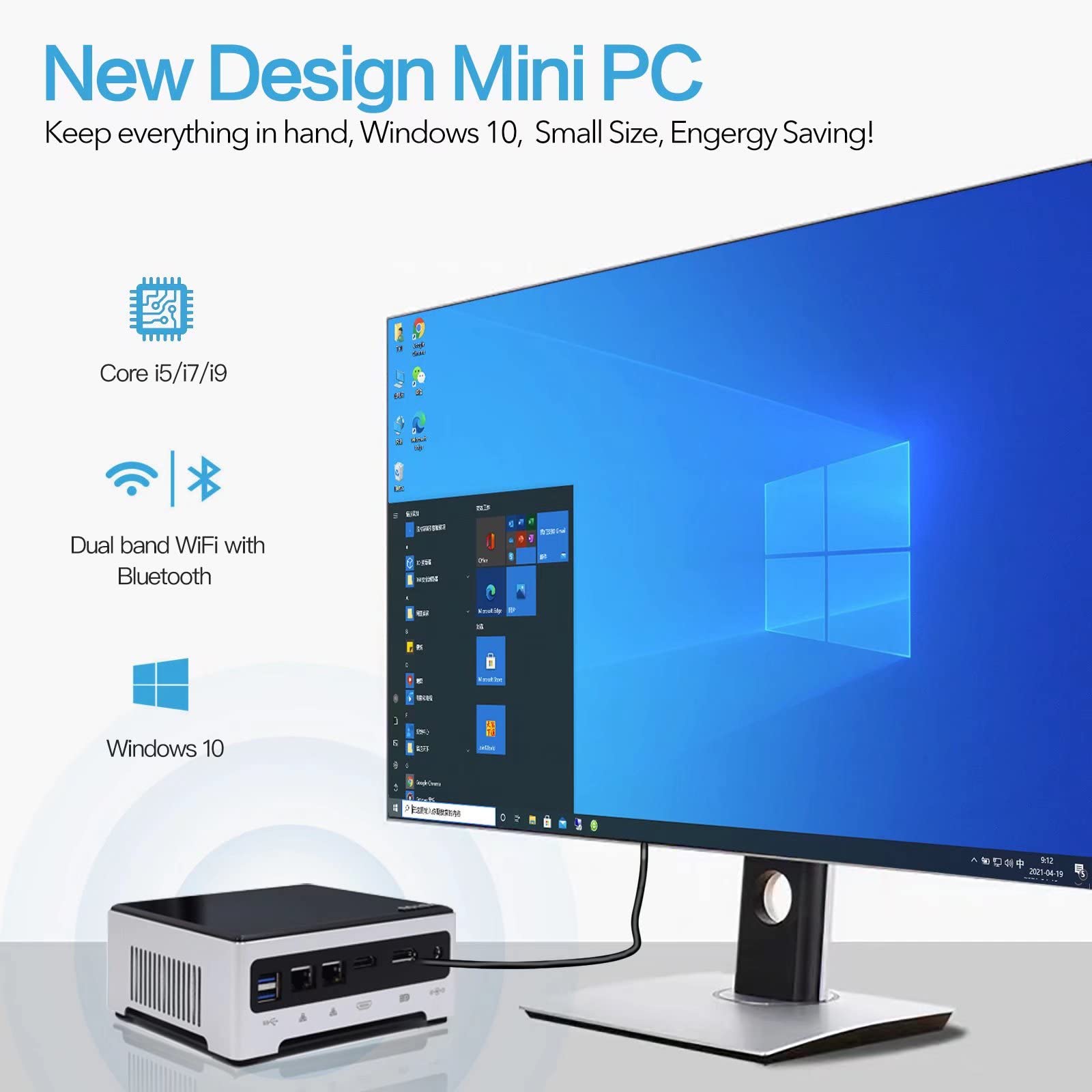 Octa Core i9 10880H Desktop Mini PC, Windows 11, 32GB DDR4 RAM